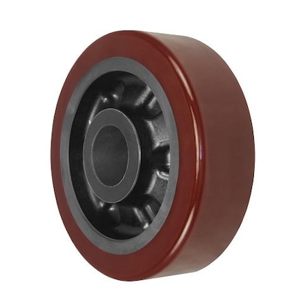 Durastar Wheel, 8X2.5 Polyurethane, Glass-Filled Nylon Maroon, Black, 1-15/16 P 825MX86F